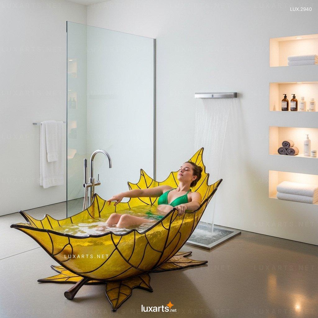 Stained Glass Leaf Bathtubs – Elegant & Custom Designs for Modern Bathrooms stained glass leaf bathtubs 4