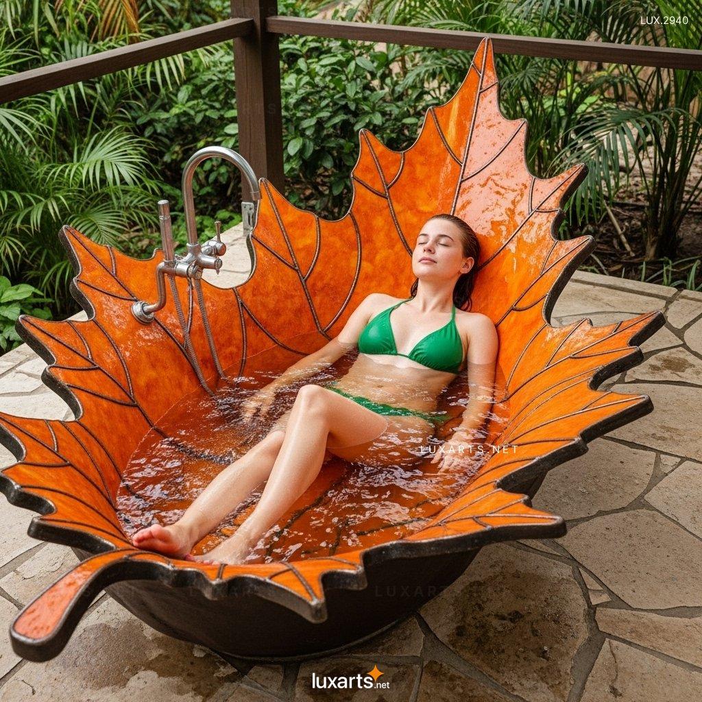 Stained Glass Leaf Bathtubs – Elegant & Custom Designs for Modern Bathrooms stained glass leaf bathtubs 9