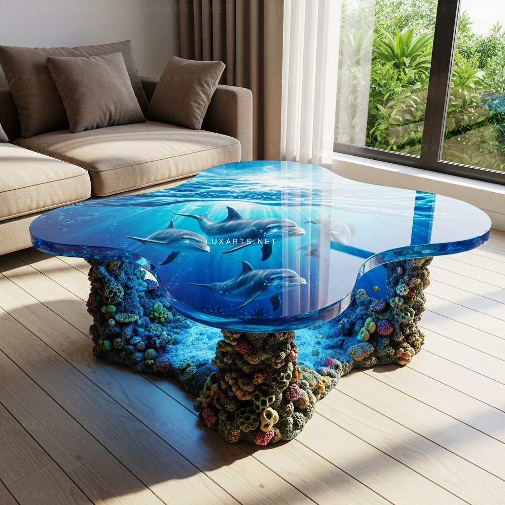 Underwater Scene Coffee Tables – Unique Ocean-Inspired Living Room Design underwater scene coffee tables 4