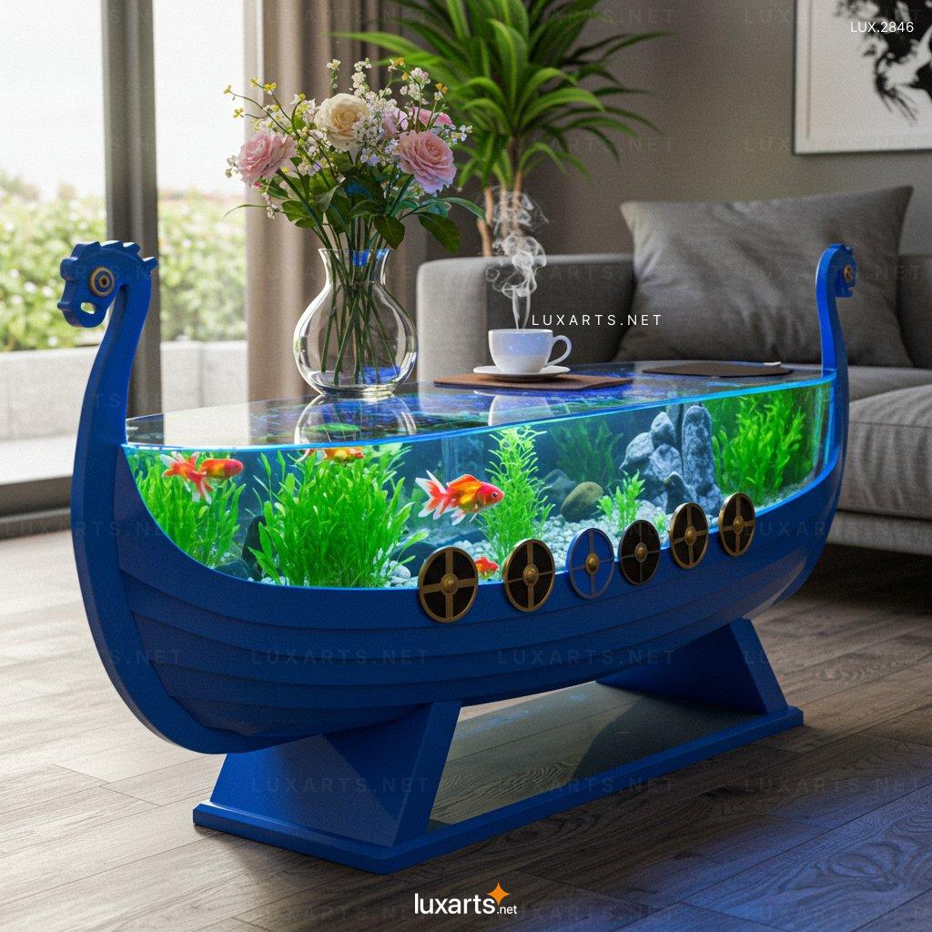 Viking Ship Aquarium Coffee Tables – Unique Nautical-Themed Living Room Furniture viking ship aquarium coffee tables 2