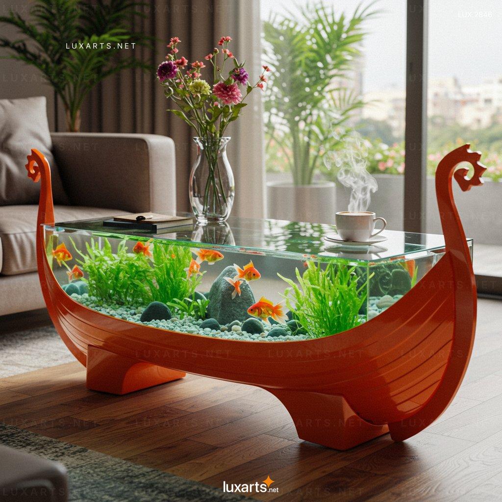 Viking Ship Aquarium Coffee Tables – Unique Nautical-Themed Living Room Furniture viking ship aquarium coffee tables 3