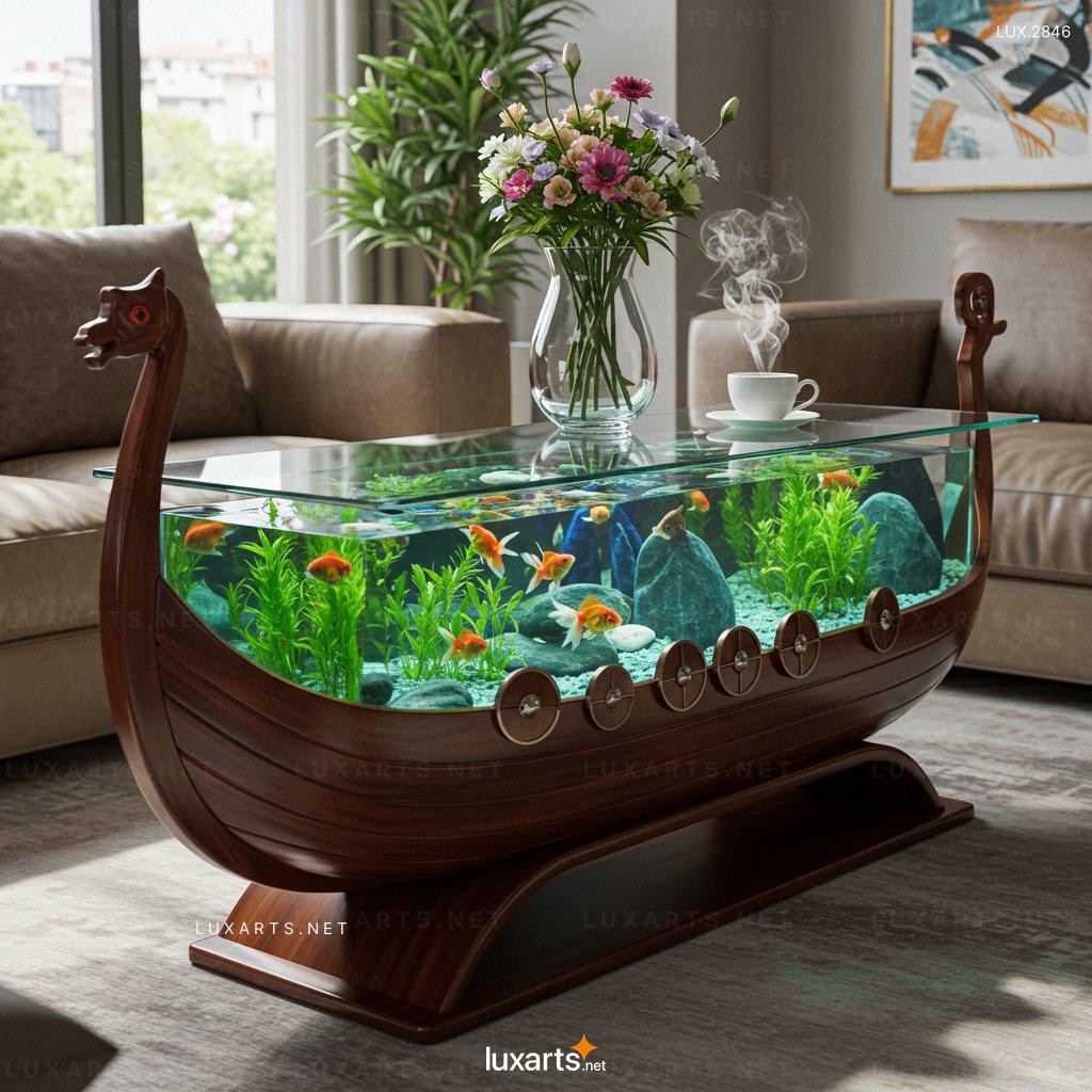 Viking Ship Aquarium Coffee Tables – Unique Nautical-Themed Living Room Furniture viking ship aquarium coffee tables 4