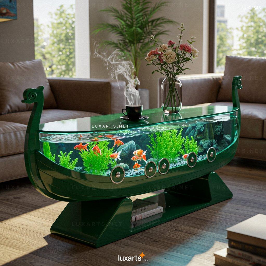 Viking Ship Aquarium Coffee Tables – Unique Nautical-Themed Living Room Furniture viking ship aquarium coffee tables 5