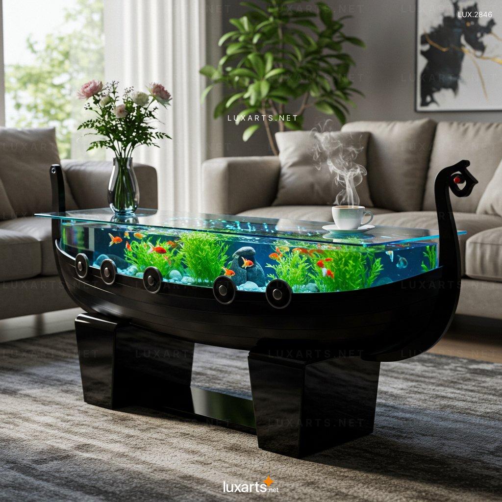 Viking Ship Aquarium Coffee Tables – Unique Nautical-Themed Living Room Furniture viking ship aquarium coffee tables 6