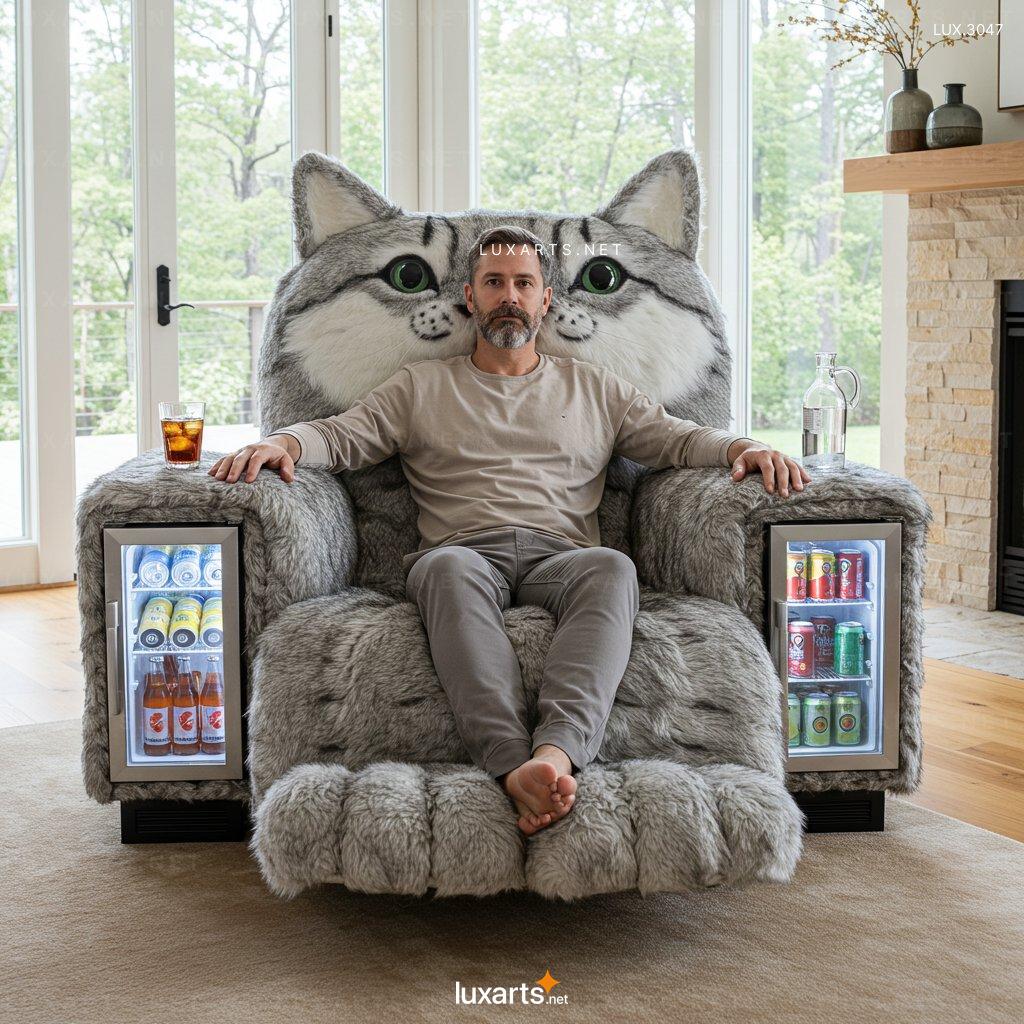 Cat Shaped Recliner with Built-in Mini Refrigerators – Stylish & Functional Seating cat recliner 1