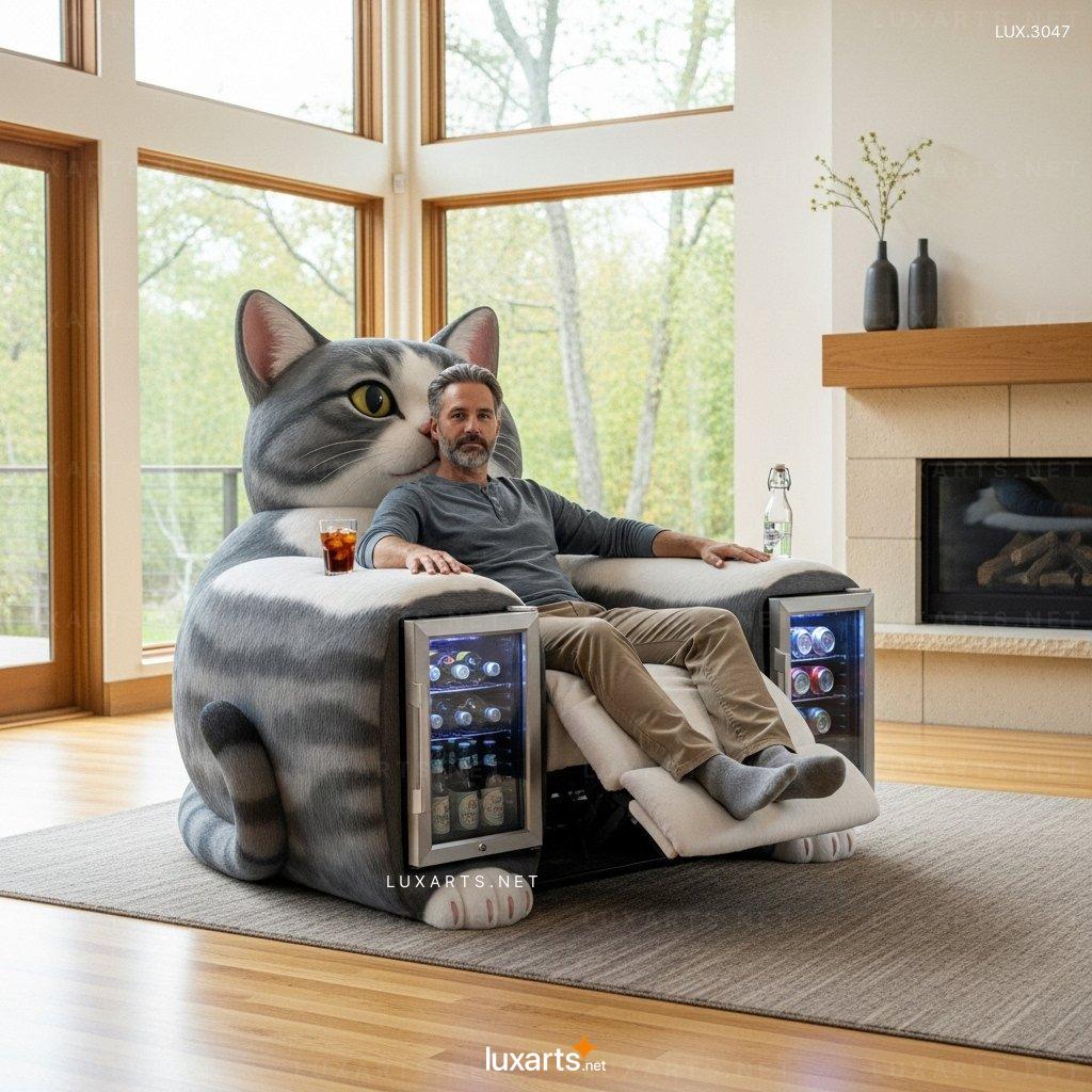 Cat Shaped Recliner with Built-in Mini Refrigerators – Stylish & Functional Seating cat recliner 8