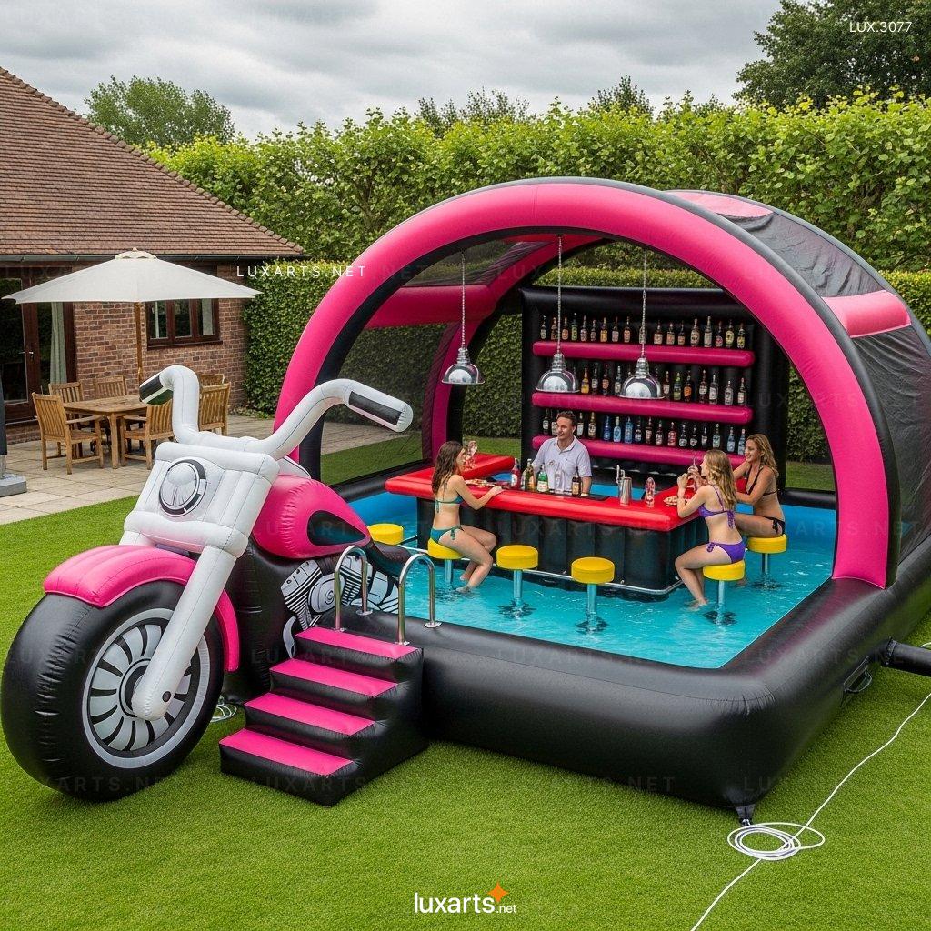 Inflatable Harley Pool with Built-in Bar – Great for Pool Parties & Relaxation inflatable harley pool built in bar 4