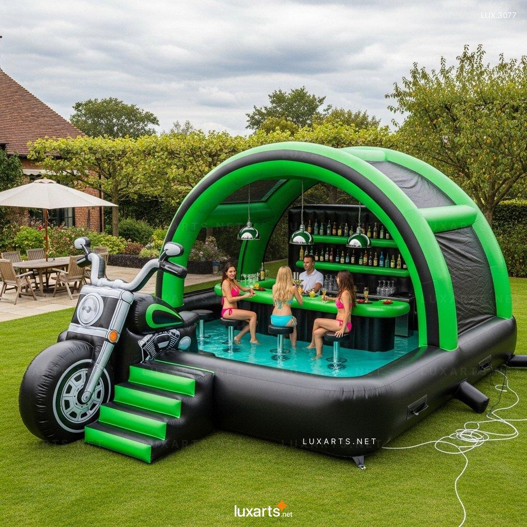 Inflatable Harley Pool with Built-in Bar – Great for Pool Parties & Relaxation inflatable harley pool built in bar 5