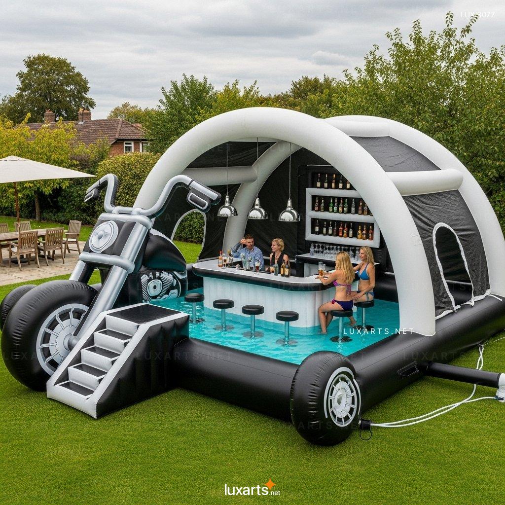 Inflatable Harley Pool with Built-in Bar – Great for Pool Parties & Relaxation inflatable harley pool built in bar 6