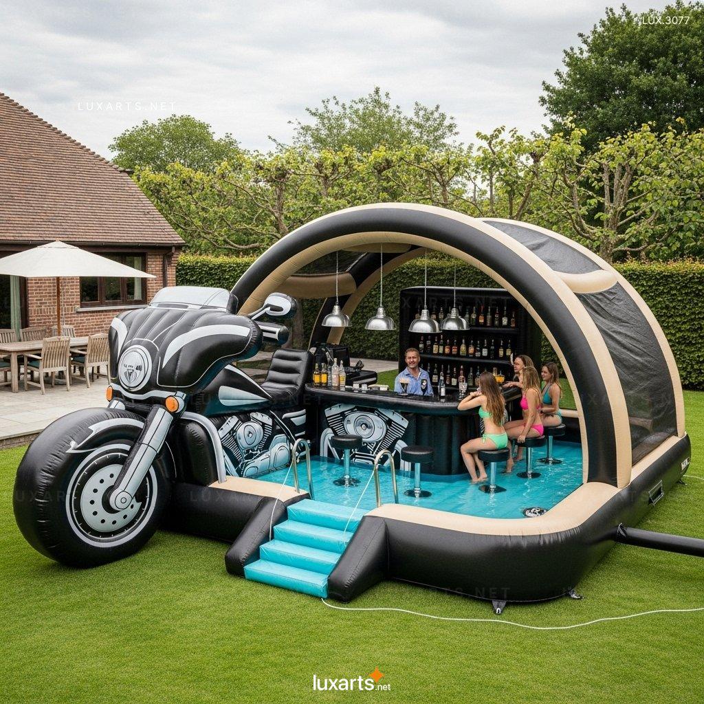Inflatable Harley Pool with Built-in Bar – Great for Pool Parties & Relaxation inflatable harley pool built in bar 8