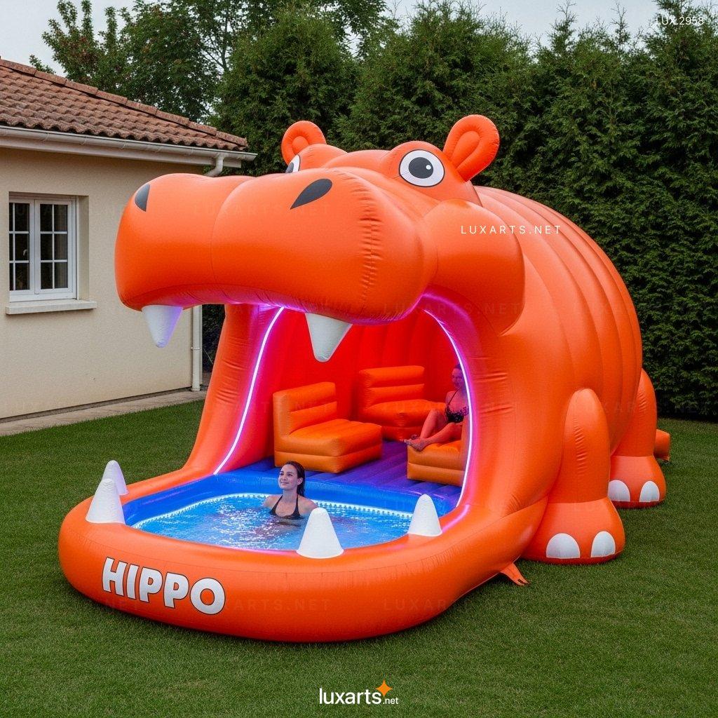 Inflatable Hippo Pool - Perfect Summer Inflatable Play Pool for All Ages inflatable hippo pool 2