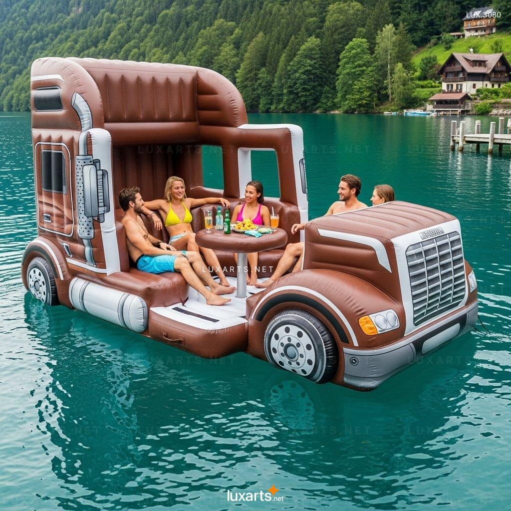 Inflatable Semi-truck Lake Floats – Giant Pool Float for Lake & Pool Fun inflatable semi truck lake floats 2