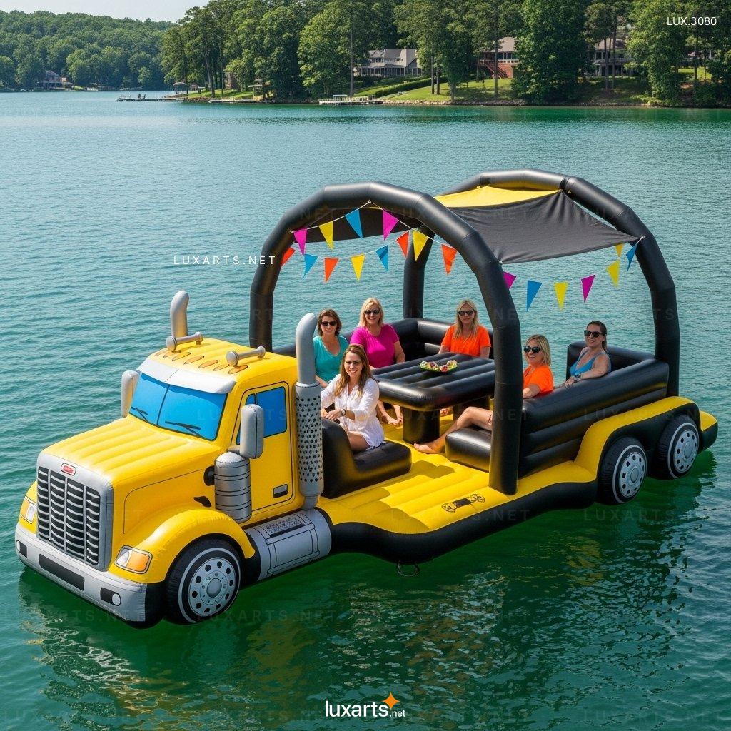 Inflatable Semi-truck Lake Floats – Giant Pool Float for Lake & Pool Fun inflatable semi truck lake floats 7