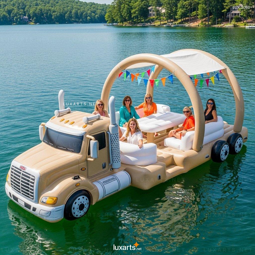 Inflatable Semi-truck Lake Floats – Giant Pool Float for Lake & Pool Fun inflatable semi truck lake floats 8