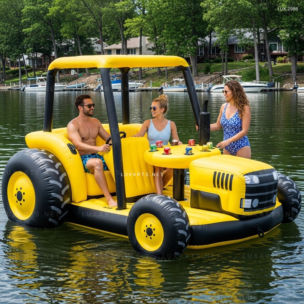 Ride a Giant Inflatable Tractor Lake Float – Unique Water Adventure! inflatable tractor lake floats 2