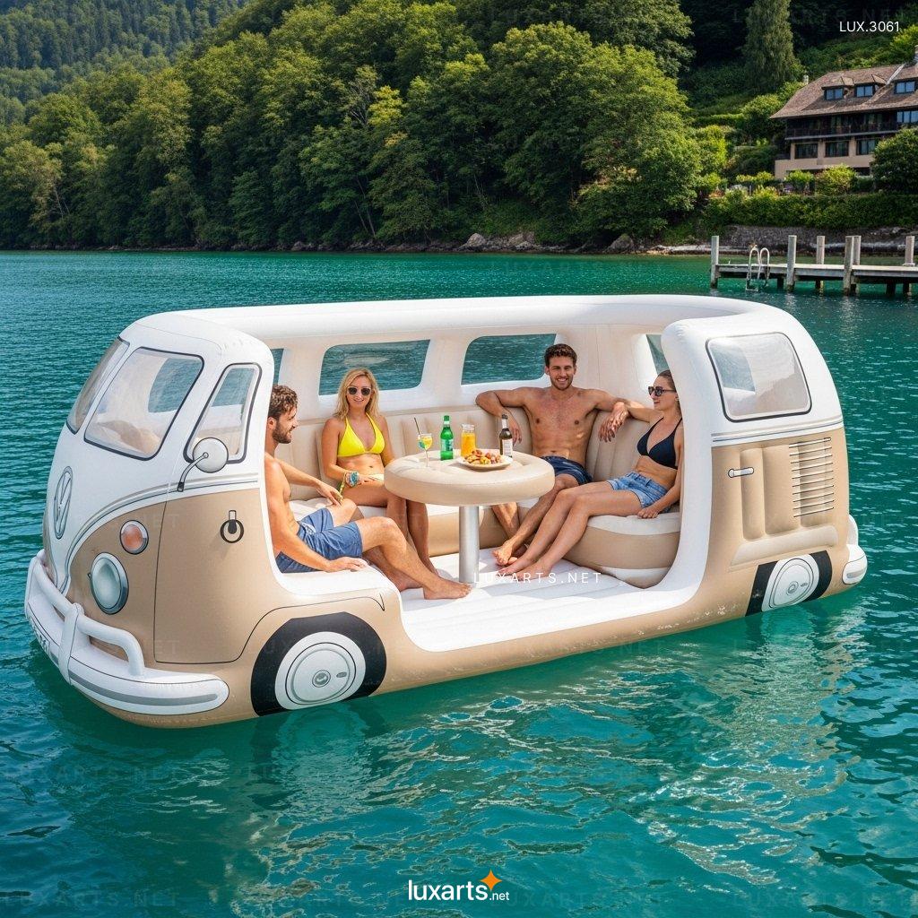 Giant Inflatable VW Bus for Lake Parties – Perfect Pool Float for Summer Fun inflatable vw bus lake floats 2