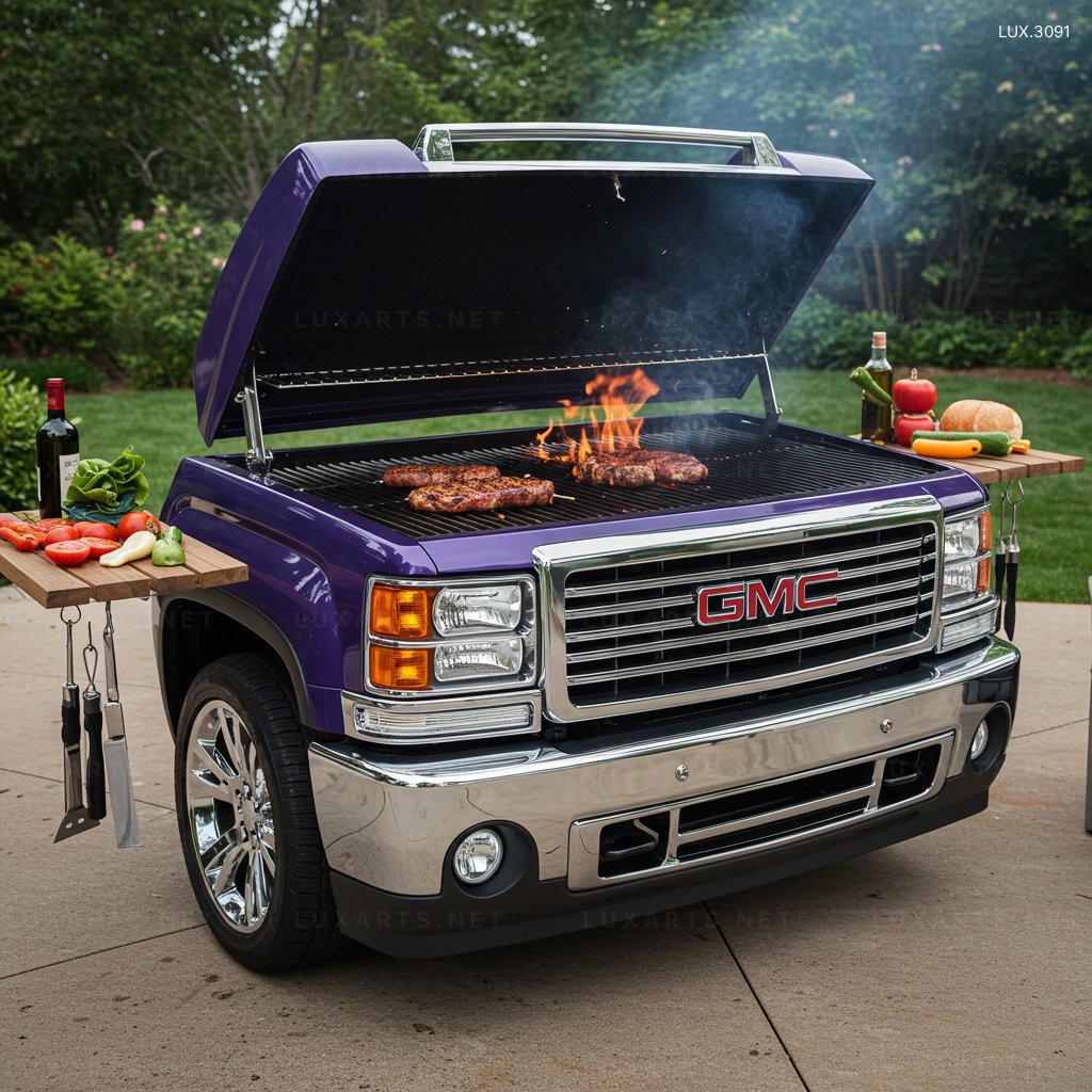 Pickup Truck Inspired BBQ Grill – Unique Outdoor Cooking Experience pickup truck bbq grill 10