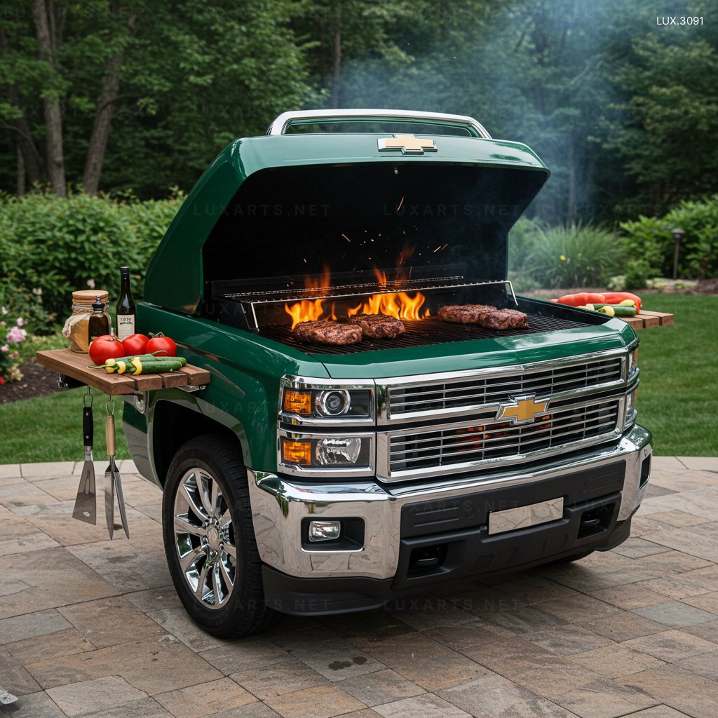 Pickup Truck Inspired BBQ Grill – Unique Outdoor Cooking Experience pickup truck bbq grill 3