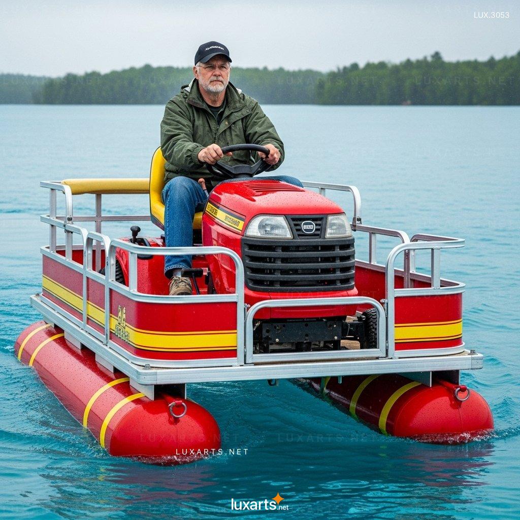 Tractor Shaped Pontoon Boat Ideas – Ideal for Lake Cruises tractor pontoon boat 1