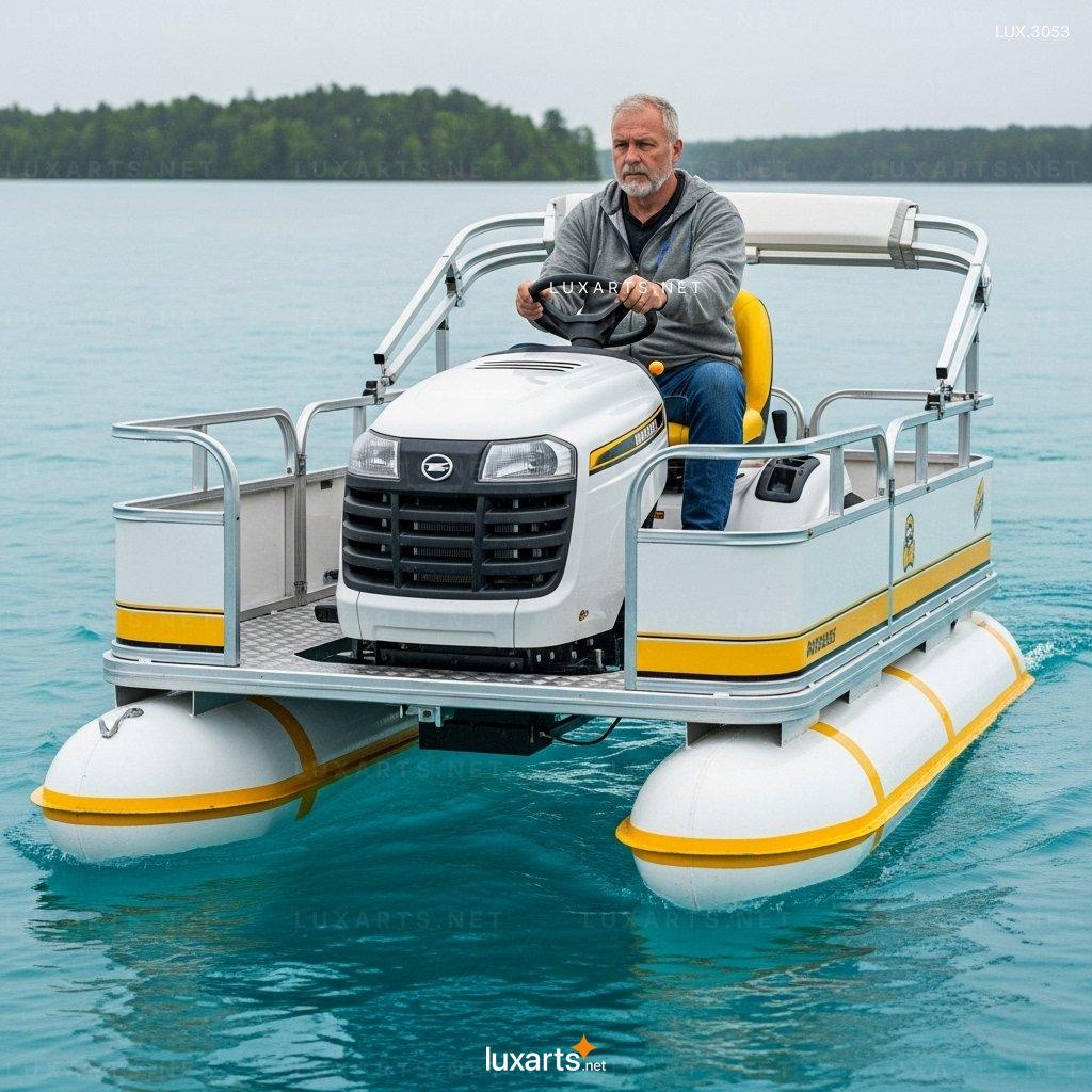 Tractor Shaped Pontoon Boat Ideas – Ideal for Lake Cruises tractor pontoon boat 7