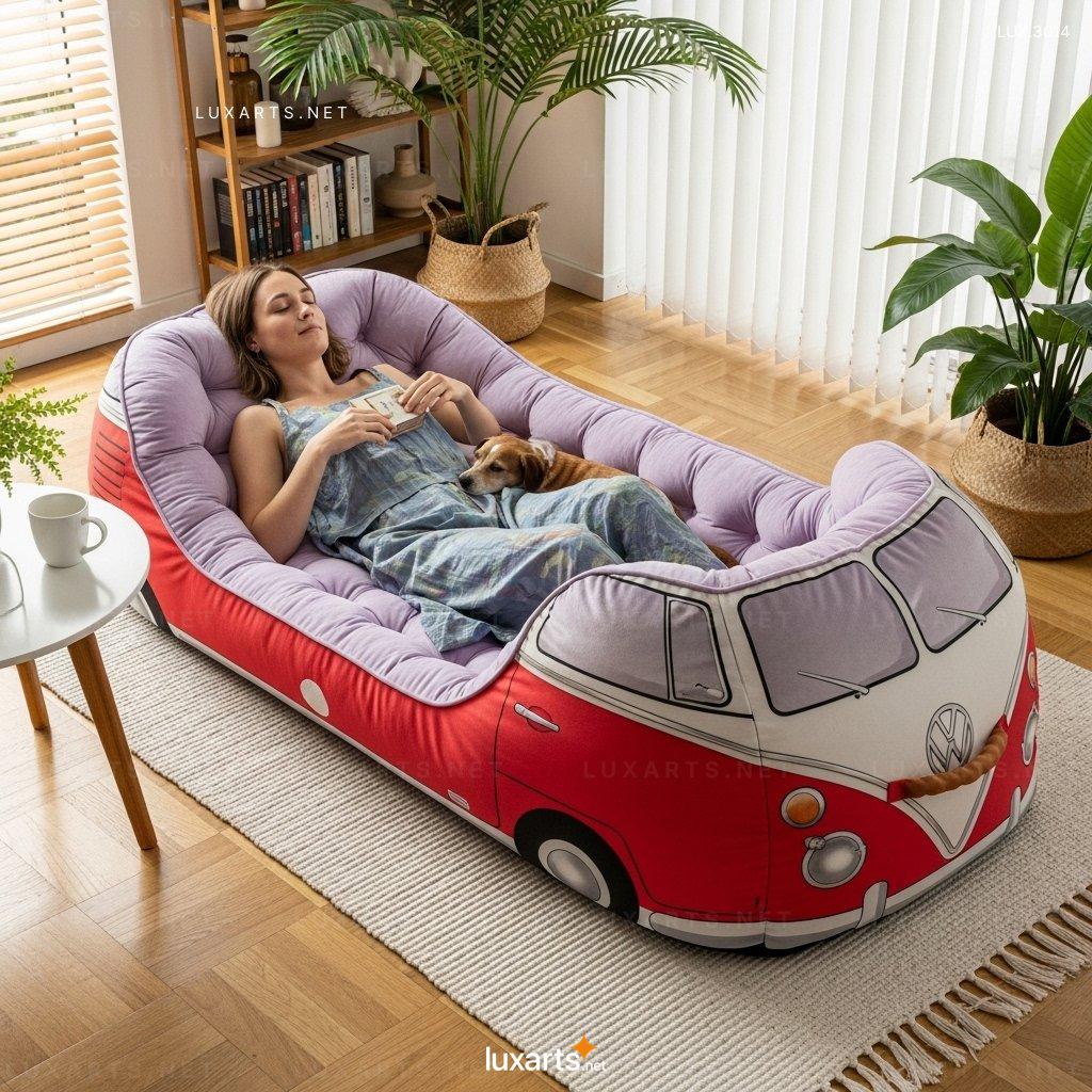 VW Bus Shaped Human Dog Bed – Cozy Oversized Bed for Humans & Dogs vw bus human dog bed 3