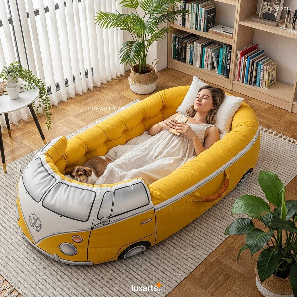 VW Bus Shaped Human Dog Bed – Cozy Oversized Bed for Humans & Dogs vw bus human dog bed 6