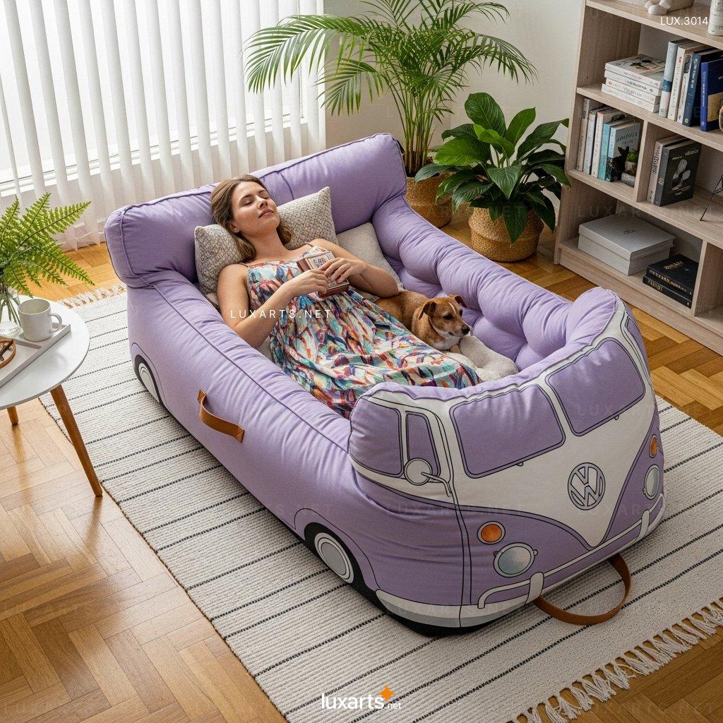VW Bus Shaped Human Dog Bed – Cozy Oversized Bed for Humans & Dogs vw bus human dog bed 8