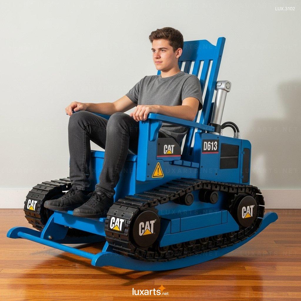 Bulldozer Shaped Rocking Chair – Creative Toy-Inspired Home Decor bulldozer rocking chair 1