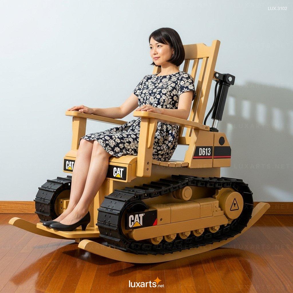 Bulldozer Shaped Rocking Chair – Creative Toy-Inspired Home Decor bulldozer rocking chair 2