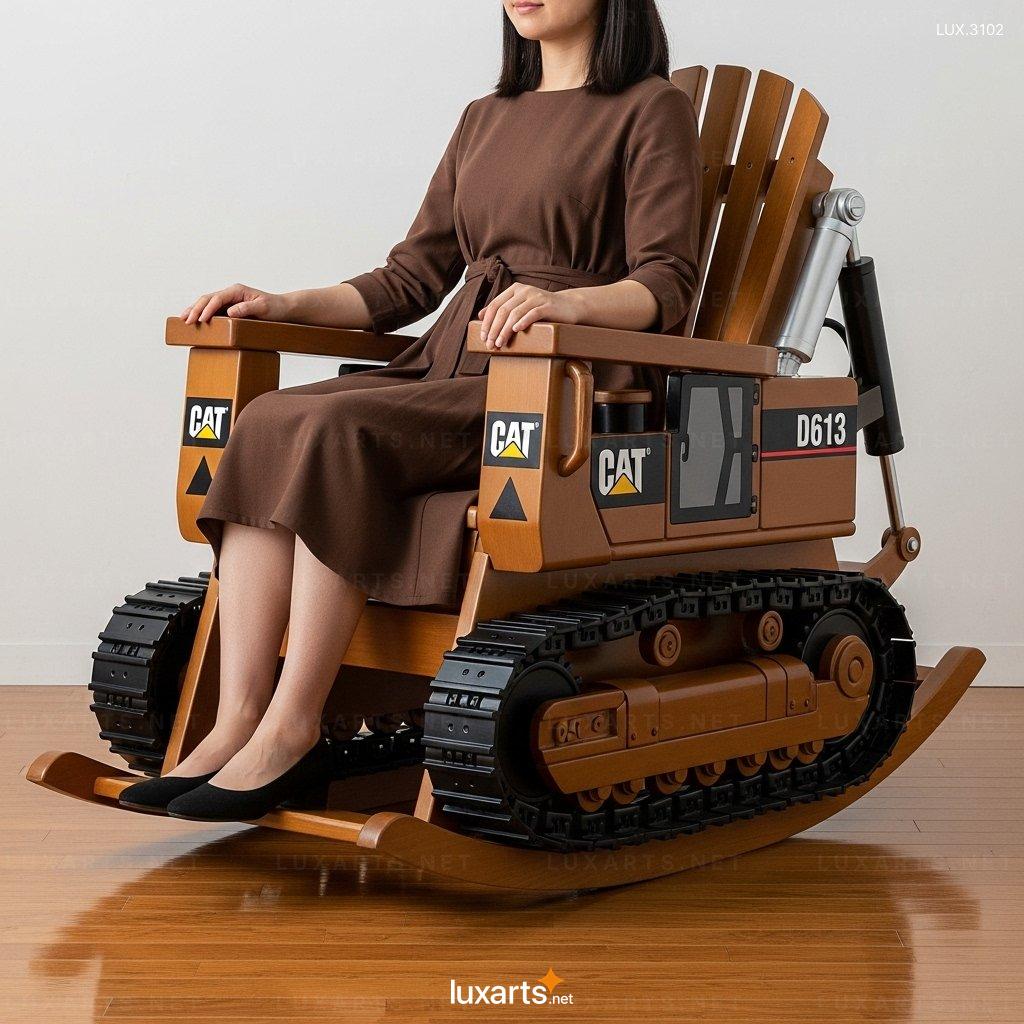 Bulldozer Shaped Rocking Chair – Creative Toy-Inspired Home Decor bulldozer rocking chair 3