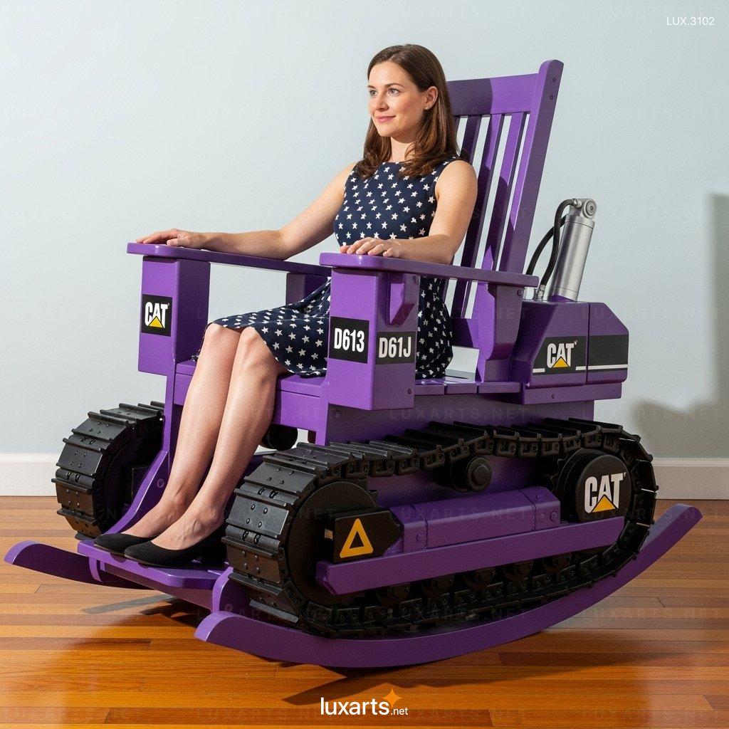 Bulldozer Shaped Rocking Chair – Creative Toy-Inspired Home Decor bulldozer rocking chair 4