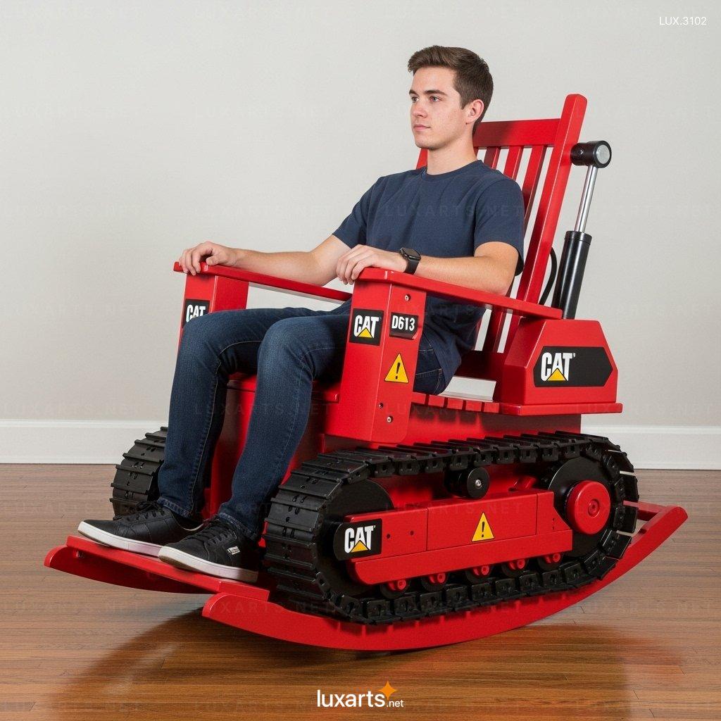Bulldozer Shaped Rocking Chair – Creative Toy-Inspired Home Decor bulldozer rocking chair 5
