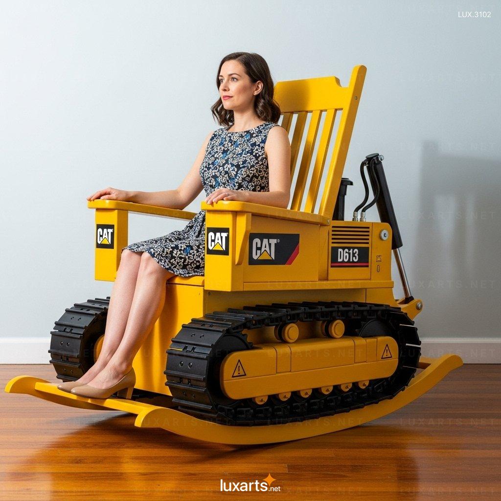 Bulldozer Shaped Rocking Chair – Creative Toy-Inspired Home Decor bulldozer rocking chair 6