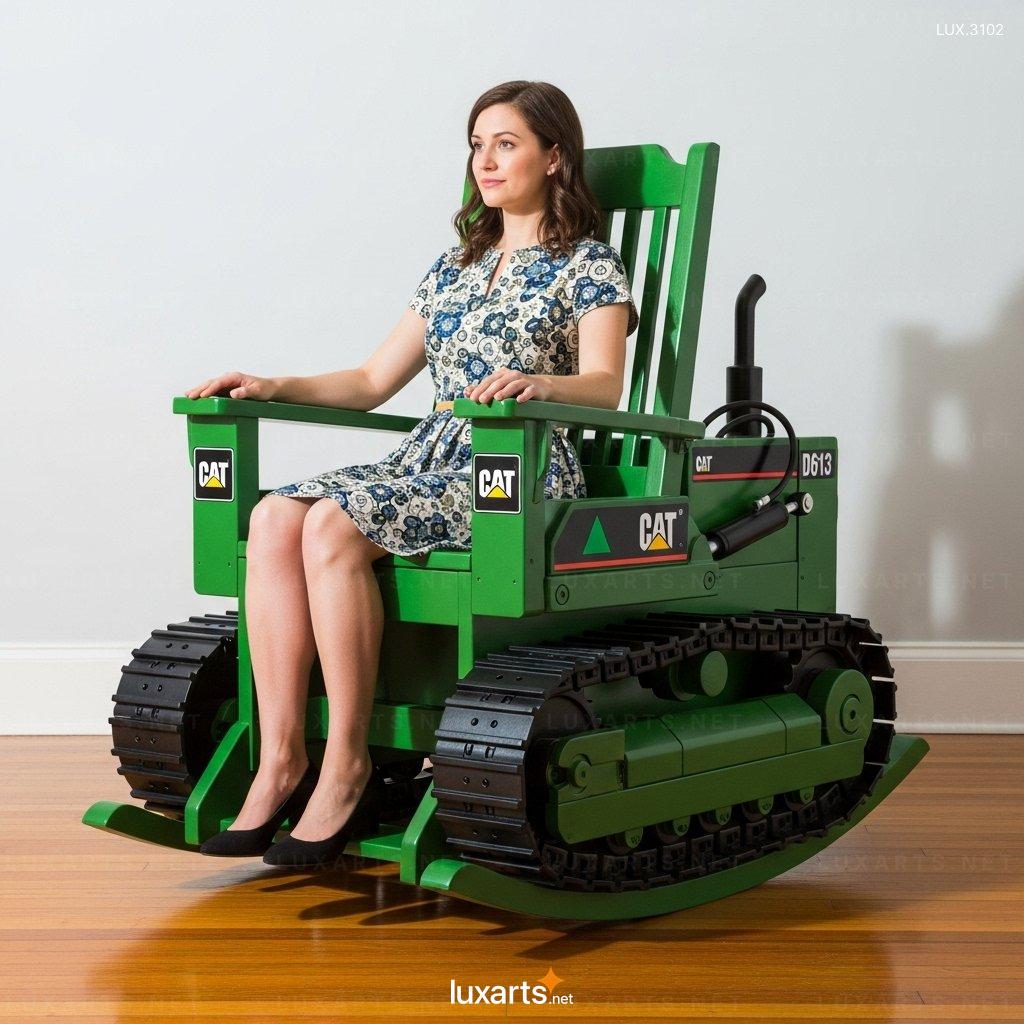 Bulldozer Shaped Rocking Chair – Creative Toy-Inspired Home Decor bulldozer rocking chair 7