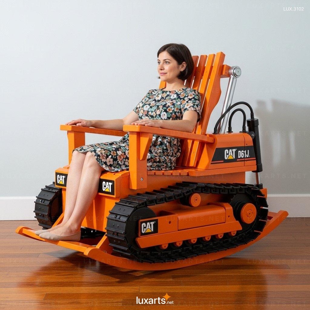 Bulldozer Shaped Rocking Chair – Creative Toy-Inspired Home Decor bulldozer rocking chair 8