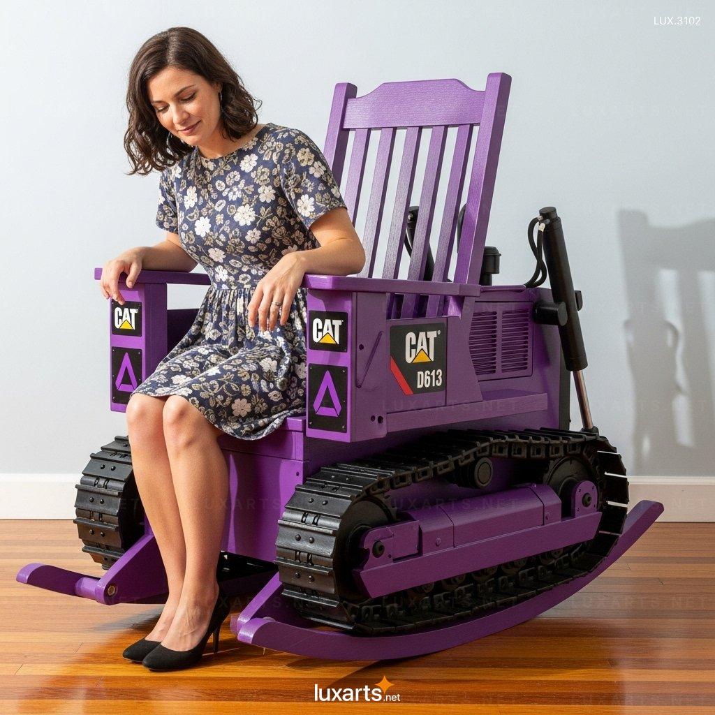 Bulldozer Shaped Rocking Chair – Creative Toy-Inspired Home Decor bulldozer rocking chair 9