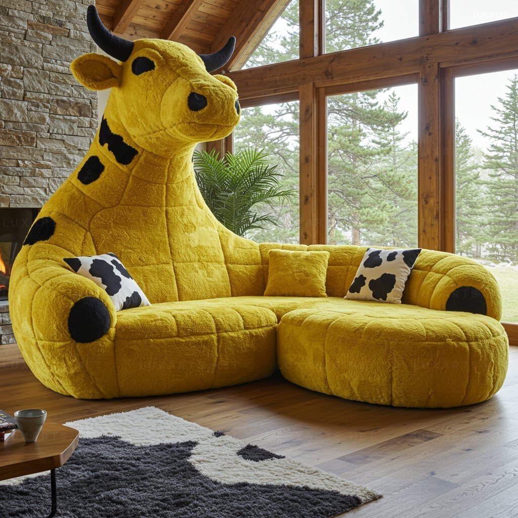 Cow Shaped Sofa – Stylish & Comfortable Seating for Modern Homes cow sofa 10