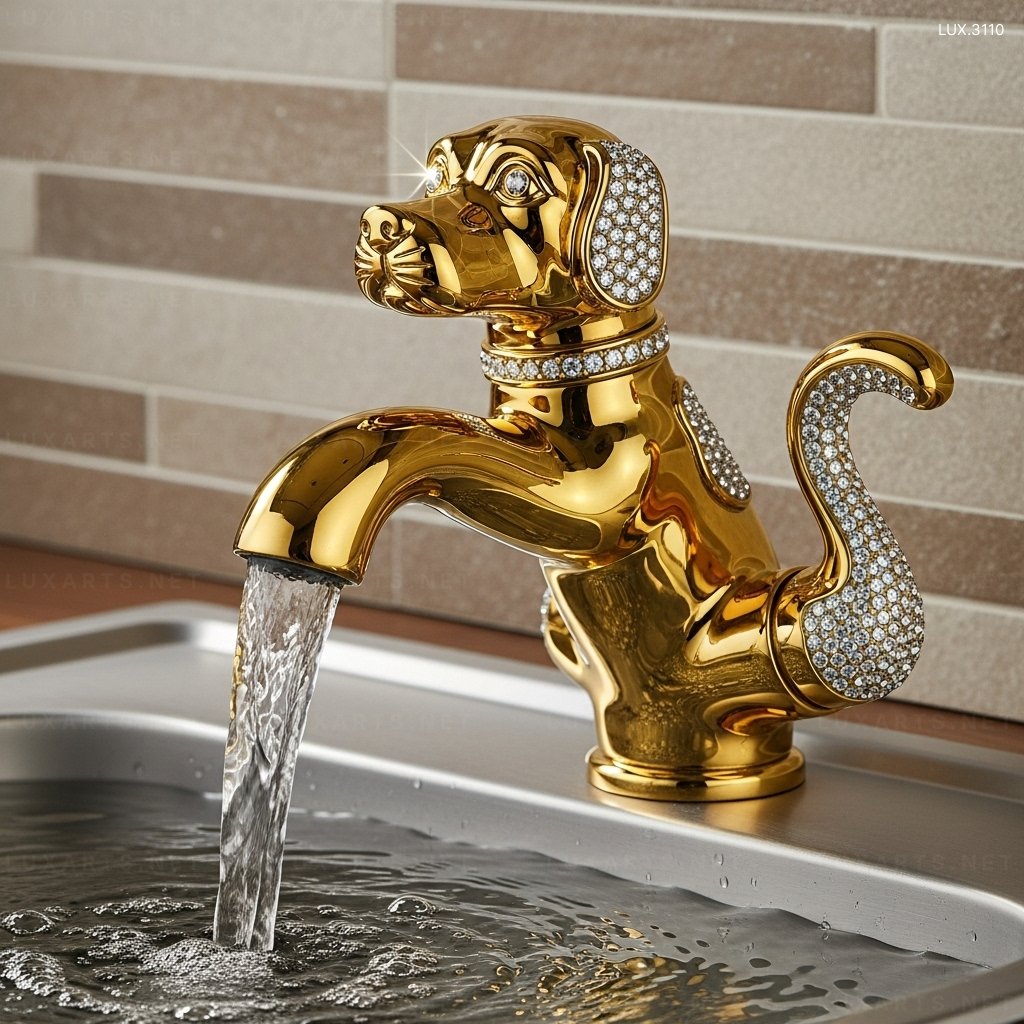Dog Shaped Faucets: Unique & Stylish Pet-Themed Bathroom Fixtures dog faucet 8
