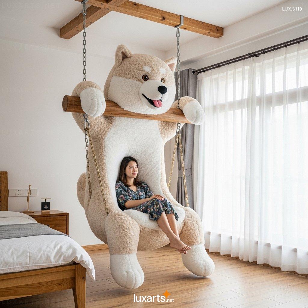 Hanging Dog Shaped Lounger – Unique Animal Design Swing Chair for Relaxation at Home hanging dog lounger 1