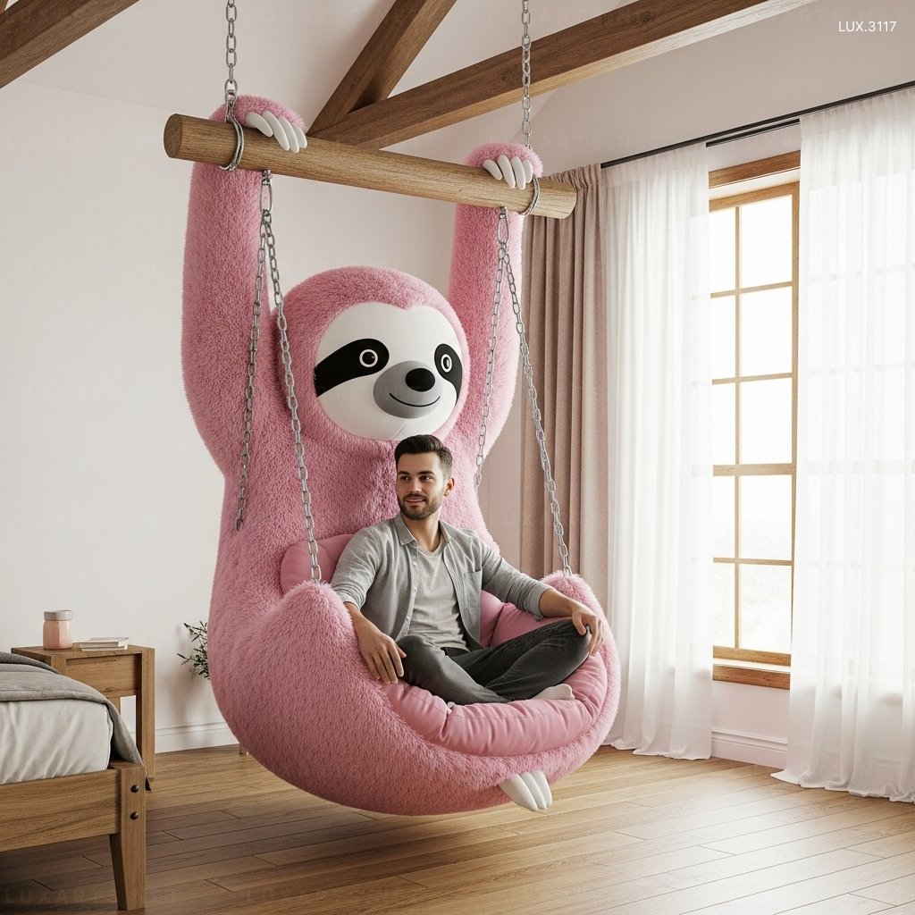 Hanging Sloth Shaped Lounger: Comfortable & Unique Hanging Chair for Relaxation hanging sloth lounger 7