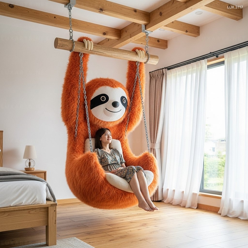 Hanging Sloth Shaped Lounger: Comfortable & Unique Hanging Chair for Relaxation hanging sloth lounger 9