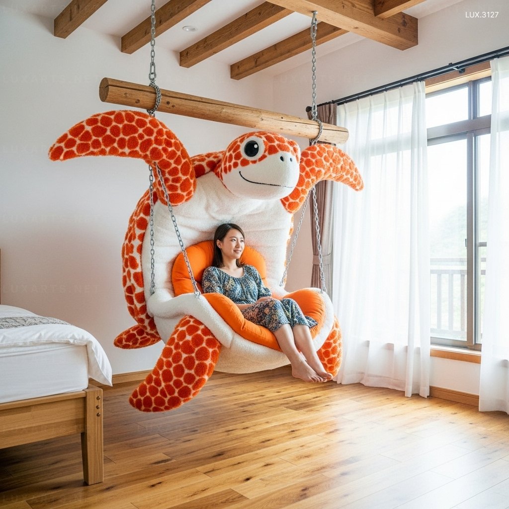Hanging Turtle Shaped Lounger – Stylish & Comfortable Hanging Chair for Indoors/Outdoors hanging turtle lounger 8