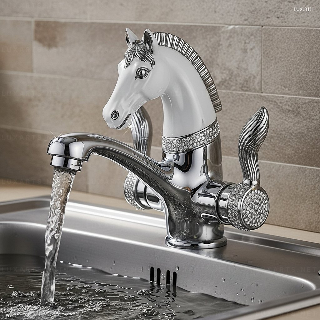 Horse Shaped Faucet – High-Quality Metal Tap with Artistic Horse Design horse faucet 6