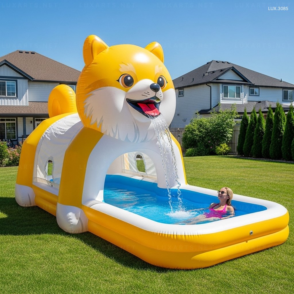 Cute Inflatable Dog Shaped Pools for Backyard Play & Relaxation inflatable dog pools 3