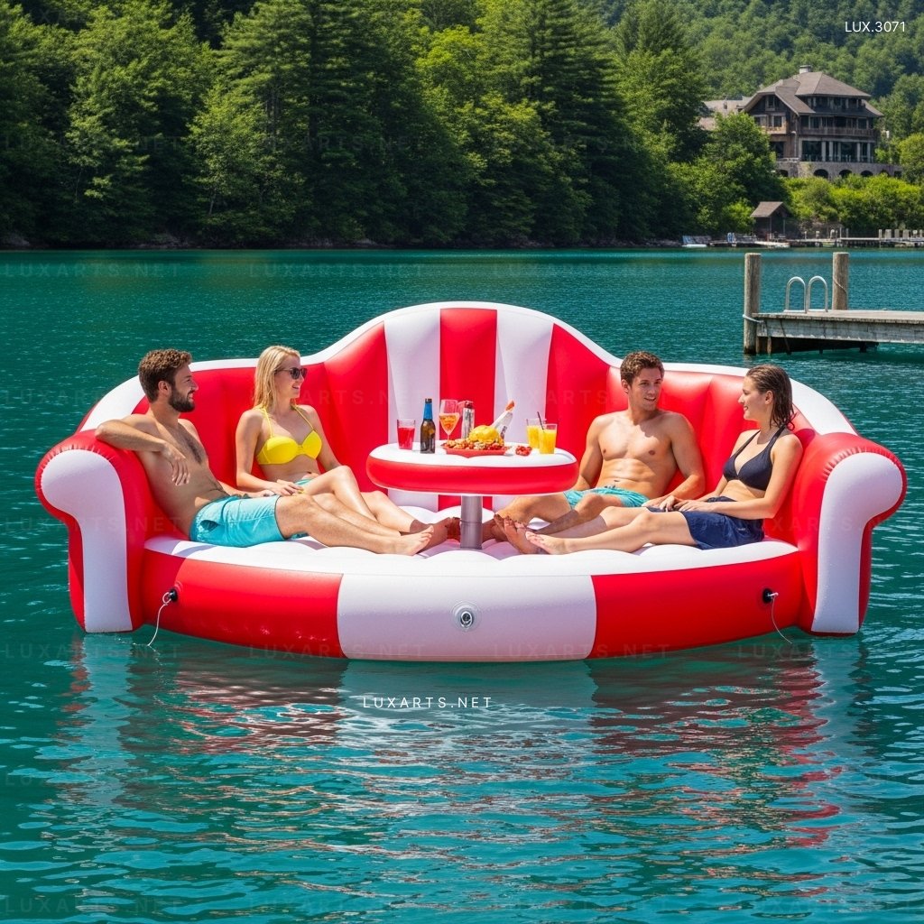 Inflatable Sofa Shaped Lake Party Float – Giant Lounge Float for Pool or Lake Fun inflatable sofa lake float 7