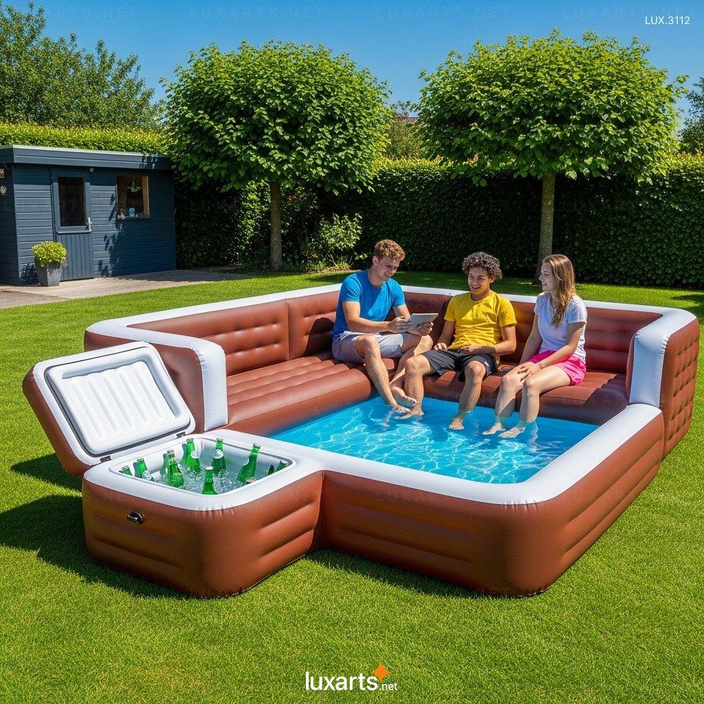 Inflatable Sofa Pools with Built-in Cooler – Comfort & Convenience Combined inflatable sofa pools with built in cooler 2