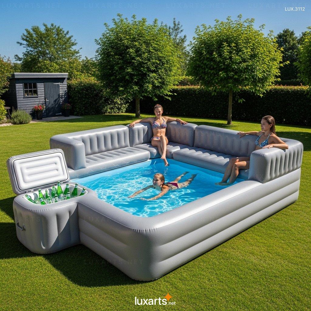 Inflatable Sofa Pools with Built-in Cooler – Comfort & Convenience Combined inflatable sofa pools with built in cooler 3