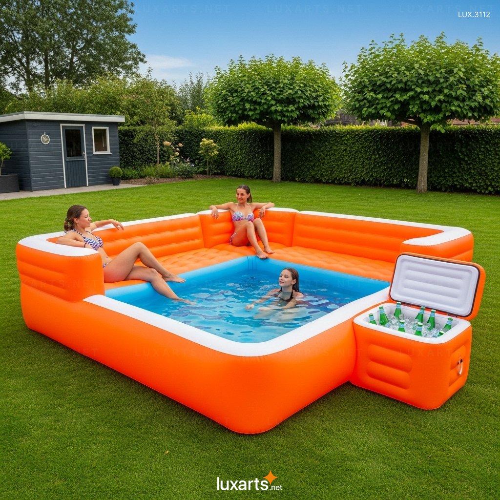 Inflatable Sofa Pools with Built-in Cooler – Comfort & Convenience Combined inflatable sofa pools with built in cooler 4