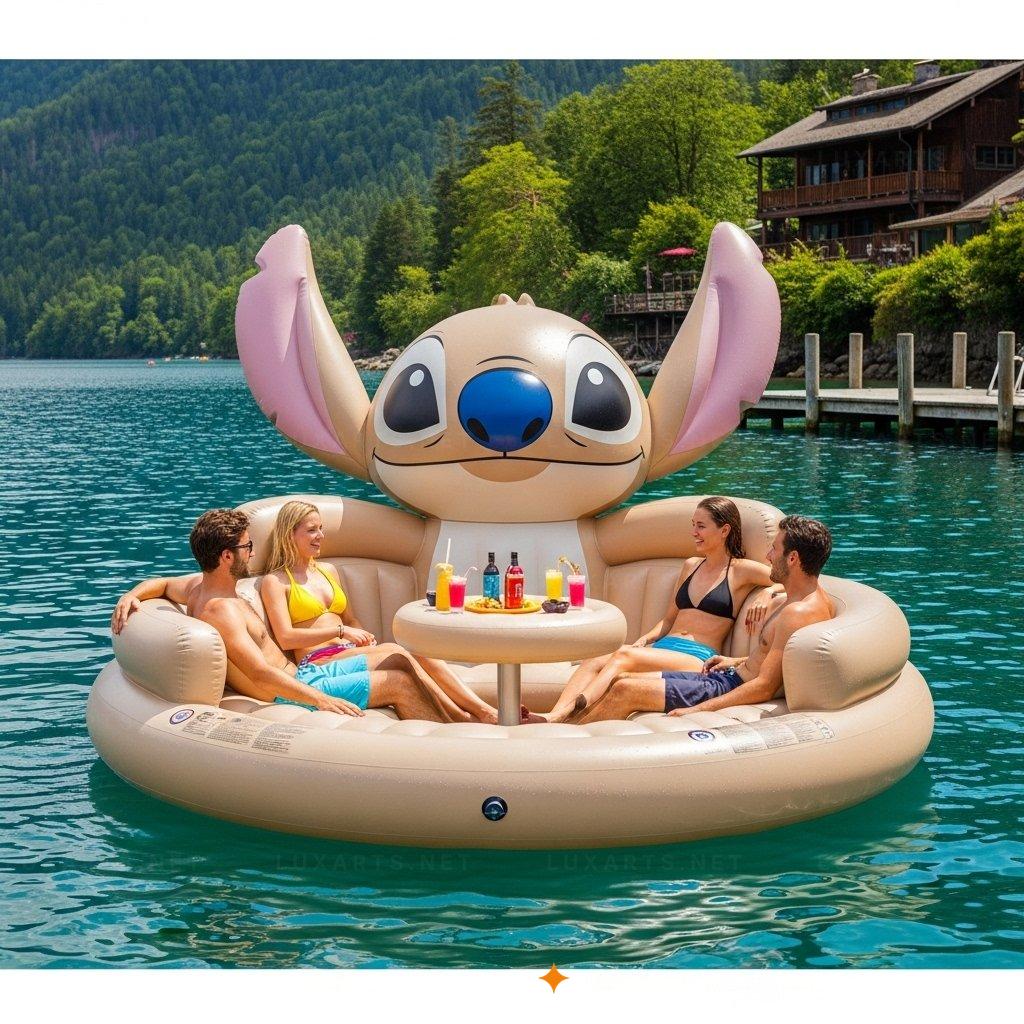 Inflatable Stitch Lake Float – Comfortable & Durable Floating Lounge for Lake Fun inflatable stitch lake float 3