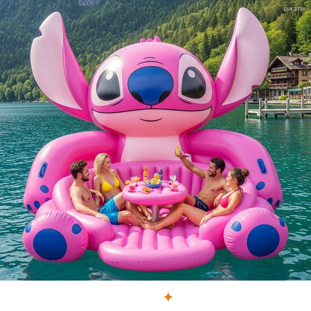 Inflatable Stitch Lake Float – Comfortable & Durable Floating Lounge for Lake Fun inflatable stitch lake float 5